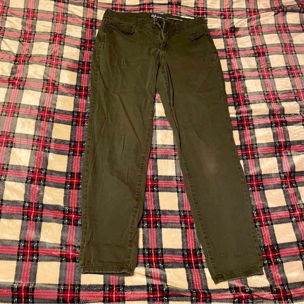 Style&co curvy dark olive green curves skinny jeans